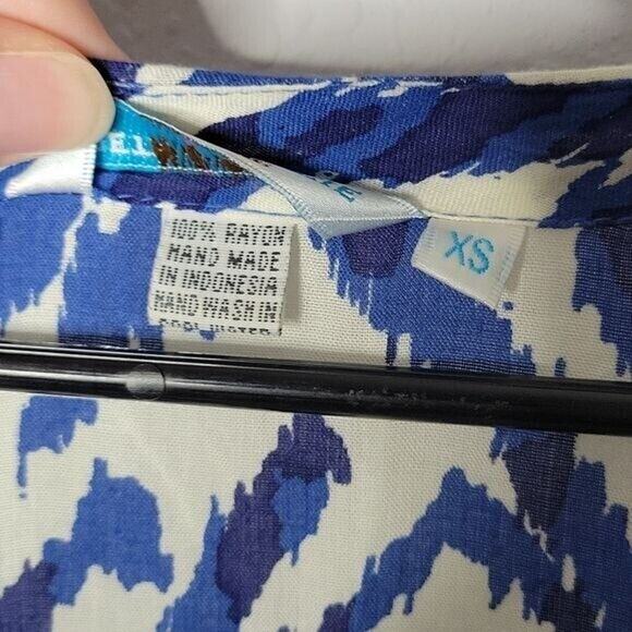 Beth & Tracie Blue & White Ruffle Trim Sequined Swim Coverup Women's XS - Picture 7 of 7